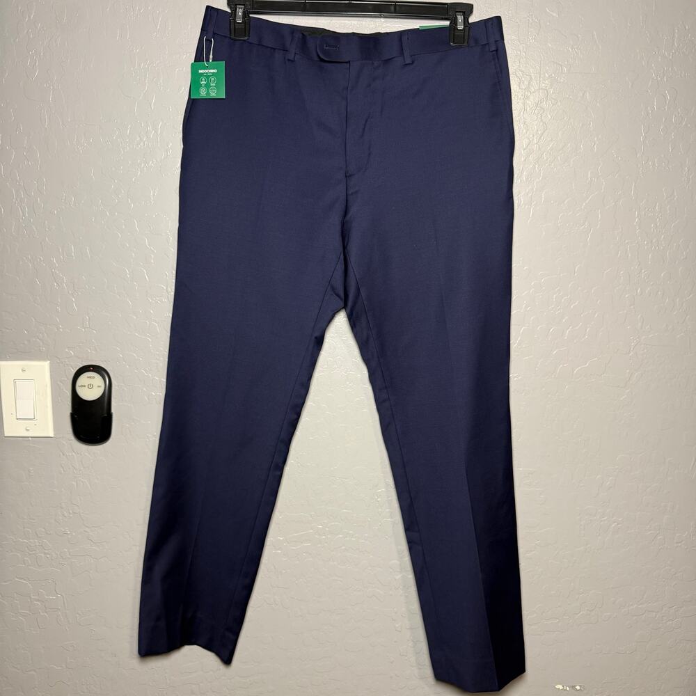 Men's INDOCHINO Navy Slim-Fit Wool Blend Suit Pants 34x30